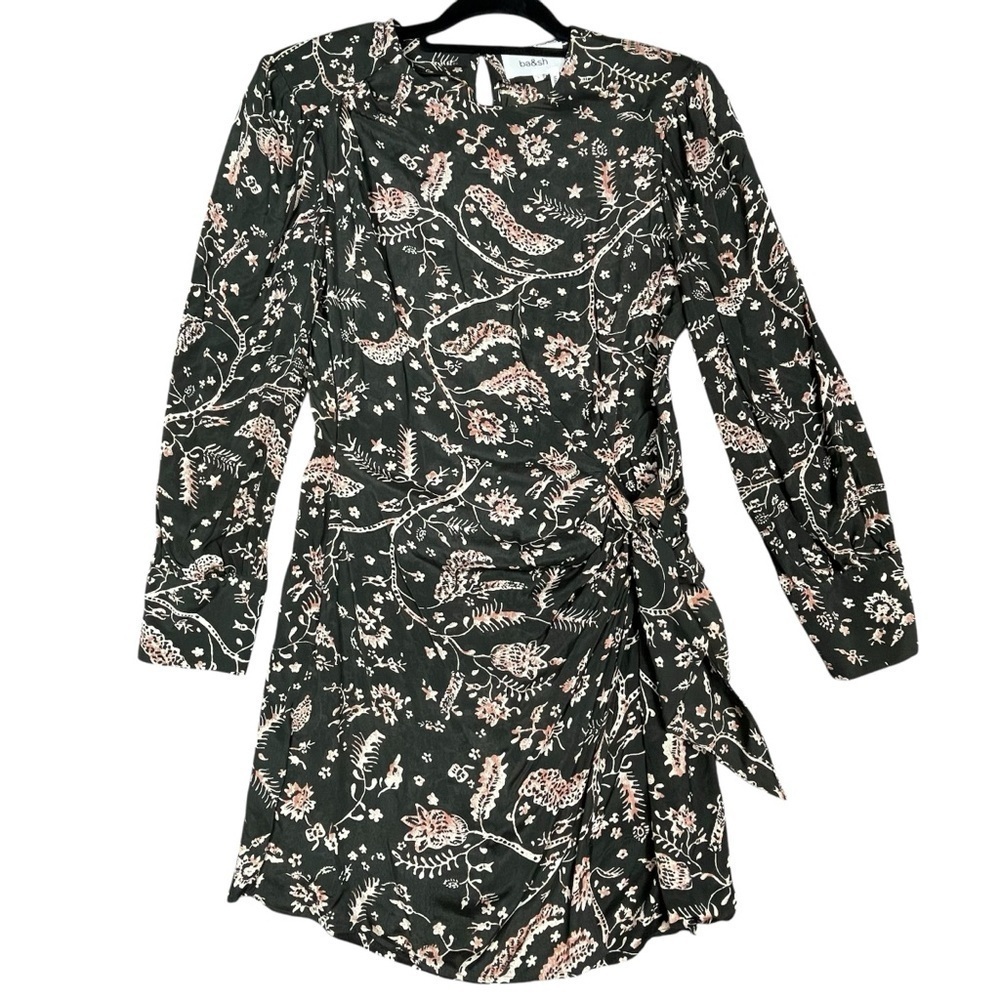 Ba&sh Costel Floral Faux Wrap Long Sleeve Mini Polished Date Night Dress - Sz 8